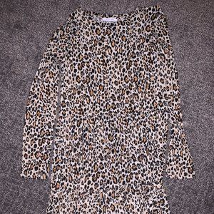Zara cheetah print long sleeve mini dress/ size small
